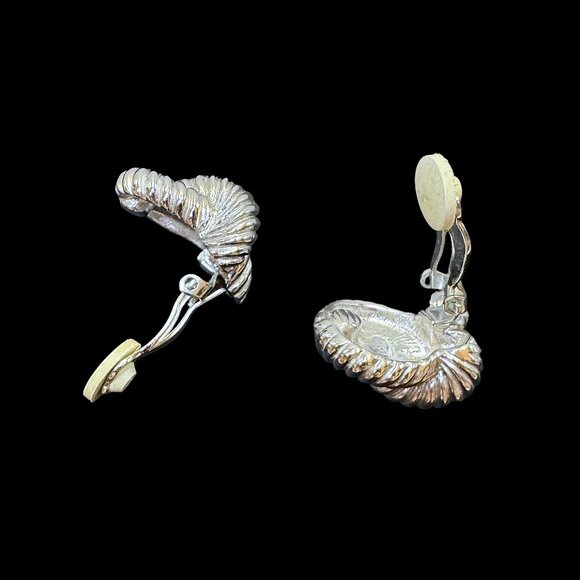 Joan Rivers Vintage Silver Tone Clip on Earrings Twisted Knot - Picture 3 of 5